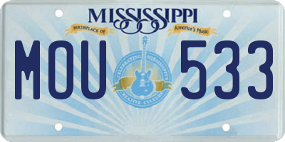 MS license plate MOU533