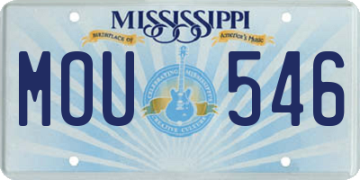 MS license plate MOU546
