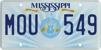 MS license plate MOU549