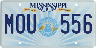 MS license plate MOU556