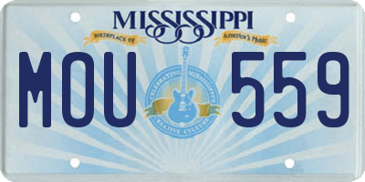 MS license plate MOU559