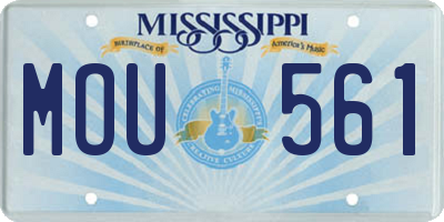 MS license plate MOU561