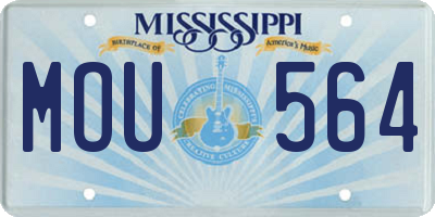 MS license plate MOU564