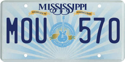 MS license plate MOU570
