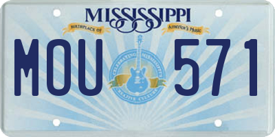 MS license plate MOU571