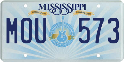 MS license plate MOU573