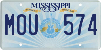 MS license plate MOU574