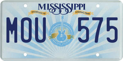 MS license plate MOU575