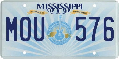 MS license plate MOU576