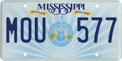 MS license plate MOU577