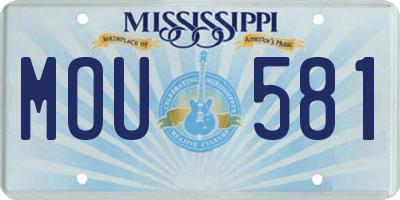 MS license plate MOU581