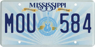 MS license plate MOU584