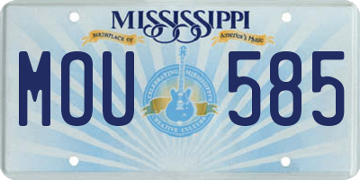 MS license plate MOU585