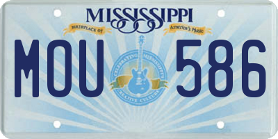 MS license plate MOU586