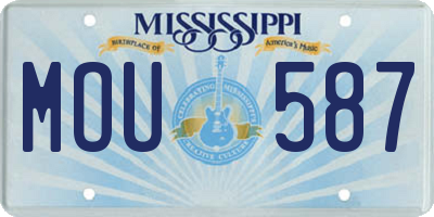 MS license plate MOU587