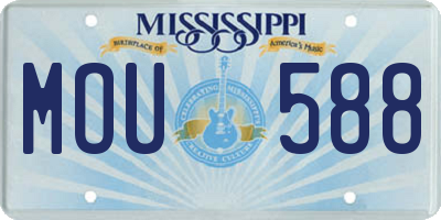MS license plate MOU588