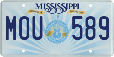 MS license plate MOU589