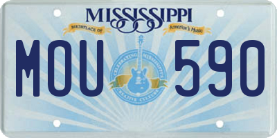 MS license plate MOU590