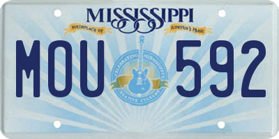 MS license plate MOU592