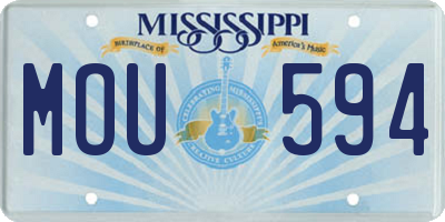 MS license plate MOU594