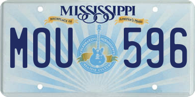 MS license plate MOU596