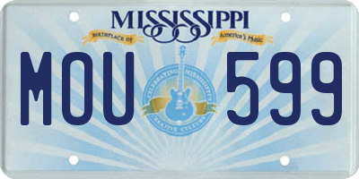MS license plate MOU599