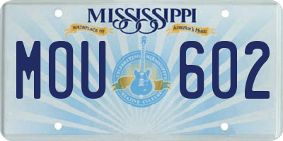 MS license plate MOU602