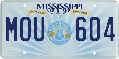 MS license plate MOU604