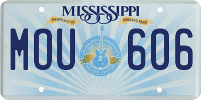 MS license plate MOU606