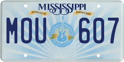 MS license plate MOU607