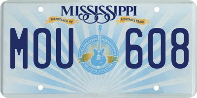 MS license plate MOU608