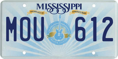 MS license plate MOU612