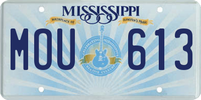 MS license plate MOU613