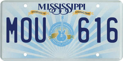MS license plate MOU616
