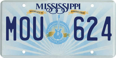 MS license plate MOU624