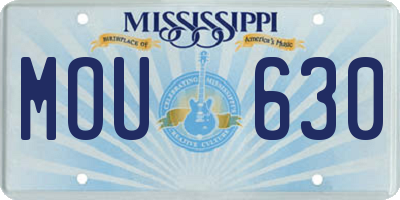 MS license plate MOU630