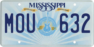 MS license plate MOU632