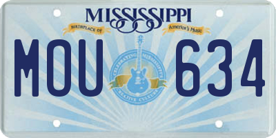 MS license plate MOU634