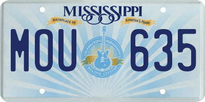 MS license plate MOU635