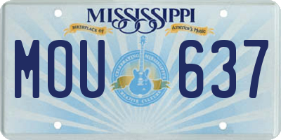 MS license plate MOU637