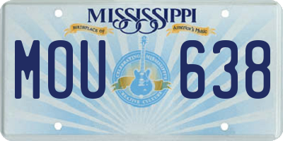 MS license plate MOU638