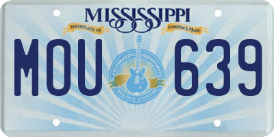 MS license plate MOU639