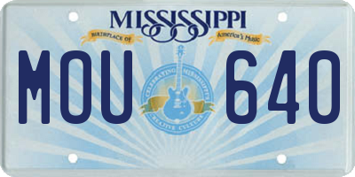MS license plate MOU640