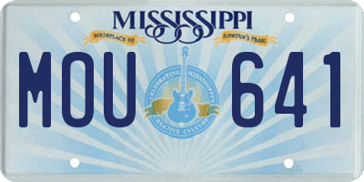MS license plate MOU641