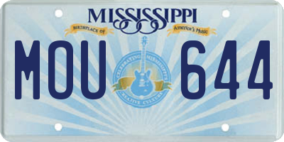 MS license plate MOU644