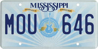 MS license plate MOU646