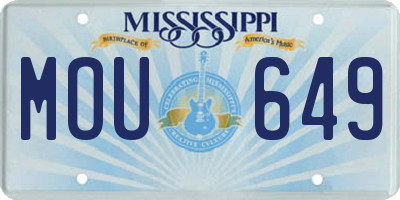MS license plate MOU649