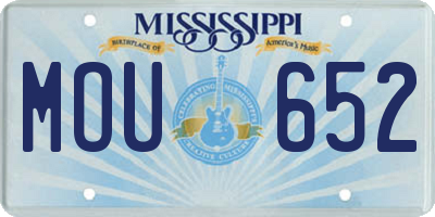 MS license plate MOU652