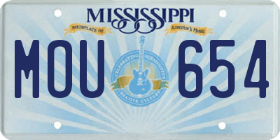 MS license plate MOU654