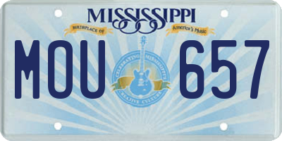 MS license plate MOU657